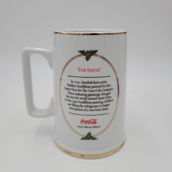 Vintage Coca Cola 1996 Collector Edition Holiday Santa Mug 5 pcs Set 4.5"‎ Tall - Picture 3 of 11
